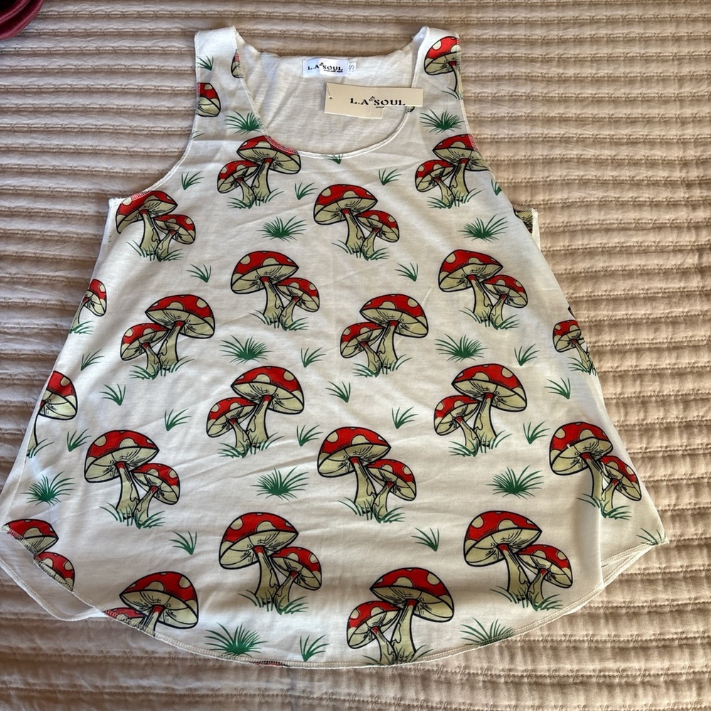 L'A Soul Women's Playful Red Mushroom Tank Top